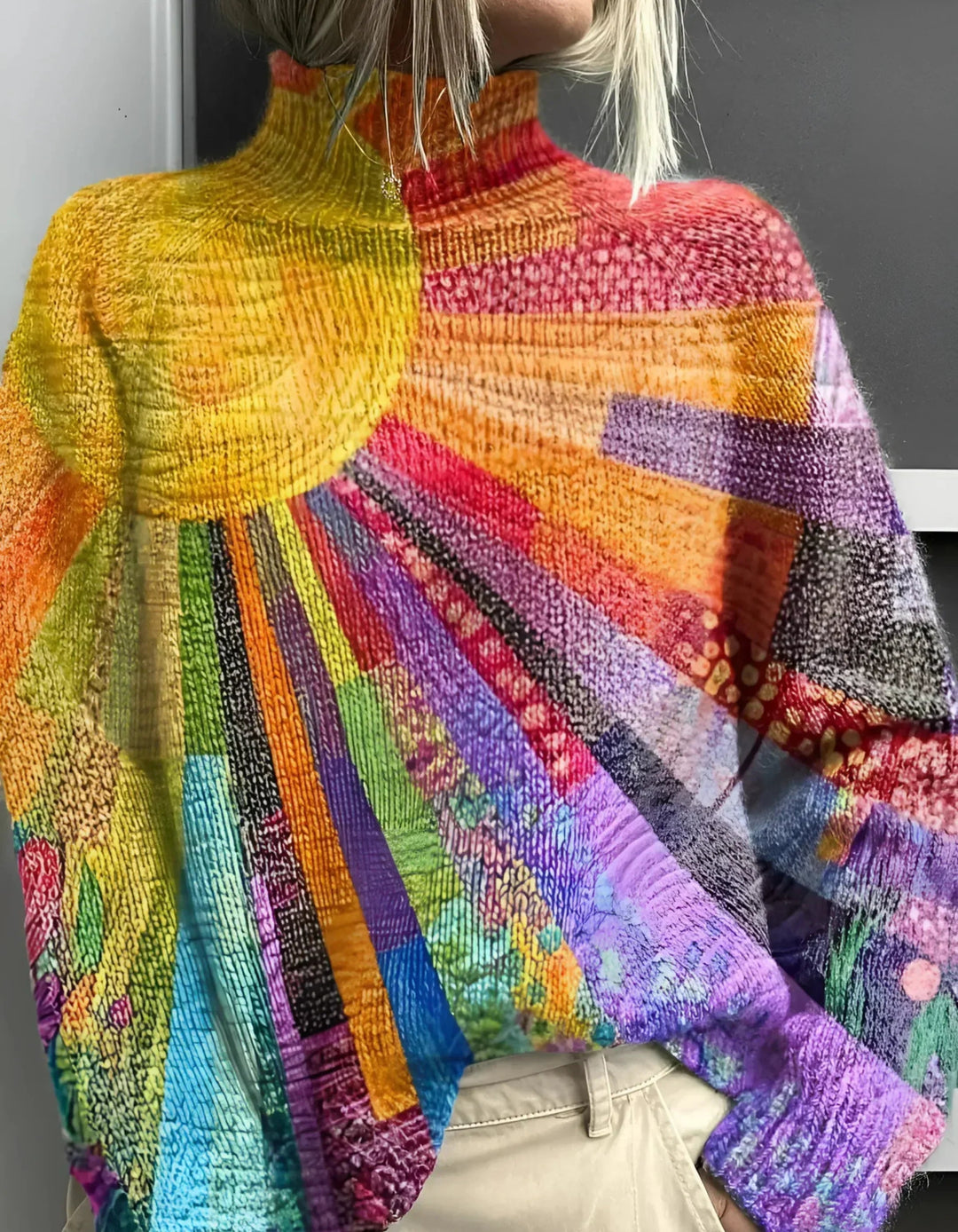 Ada - Colorful and Cheerful Turtleneck Sweater - Ciara & Fiona