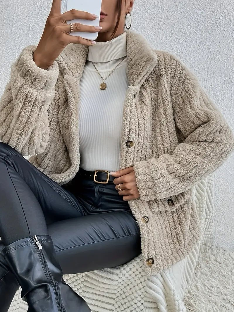 Agni | Double - Sided Velvet Button Cardigan - Ciara & Fiona