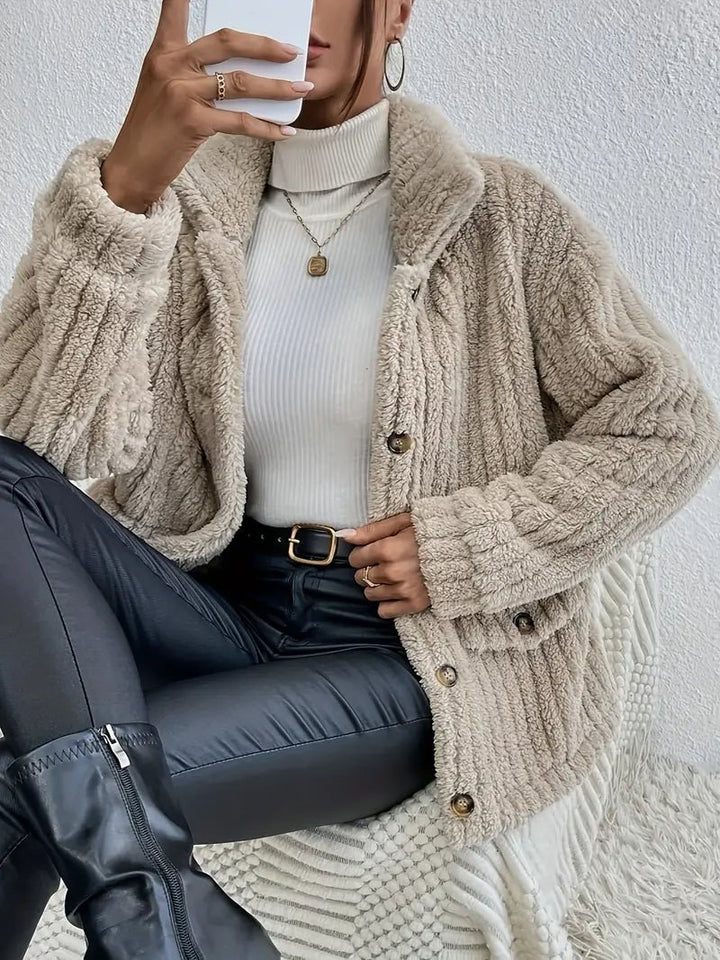 Agni | Double - Sided Velvet Button Cardigan - Ciara & Fiona
