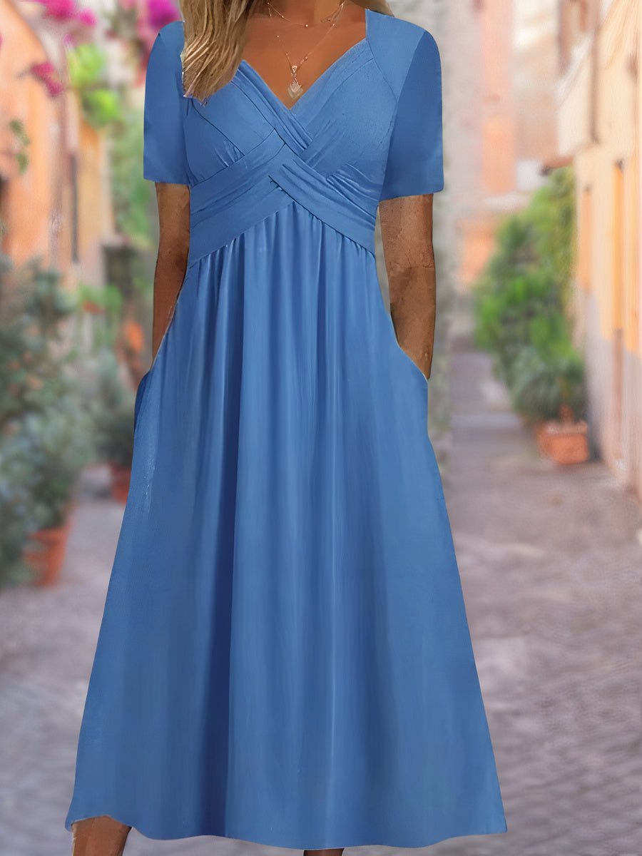 Aitana | Comfortable V - Neck Dress - Ciara & Fiona