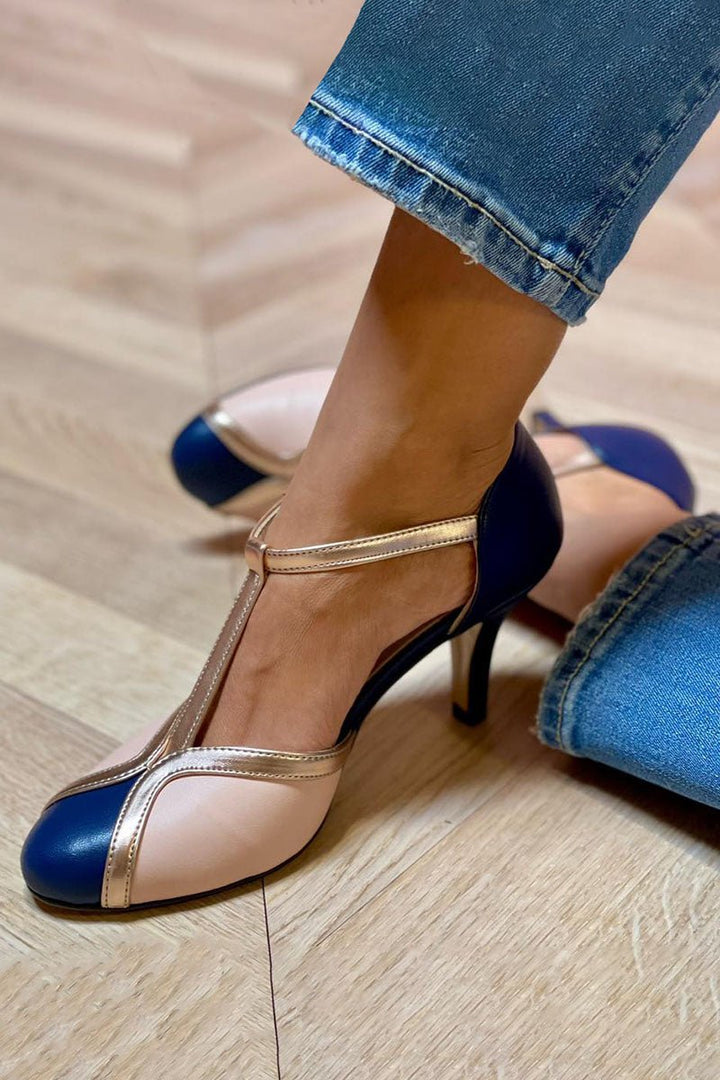 Alessia™ | Colourful and Comfortable T - strap Heels with Round Toes - Ciara & Fiona