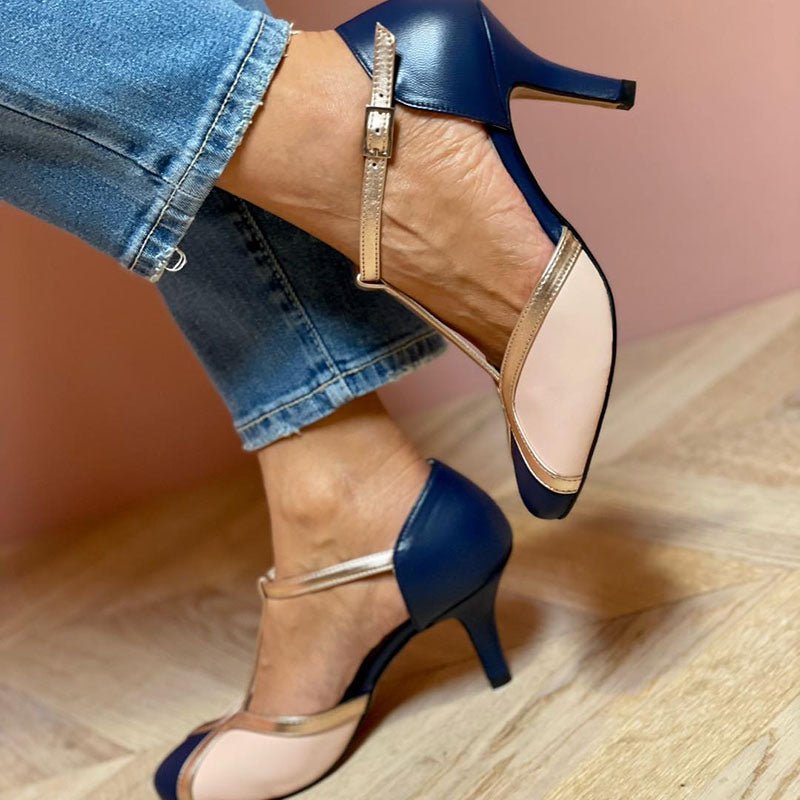 Alessia™ | Colourful and Comfortable T - strap Heels with Round Toes - Ciara & Fiona