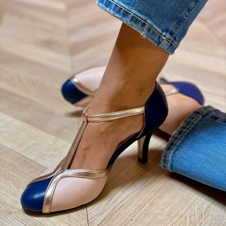 Alessia™ | Colourful and Comfortable T - strap Heels with Round Toes - Ciara & Fiona