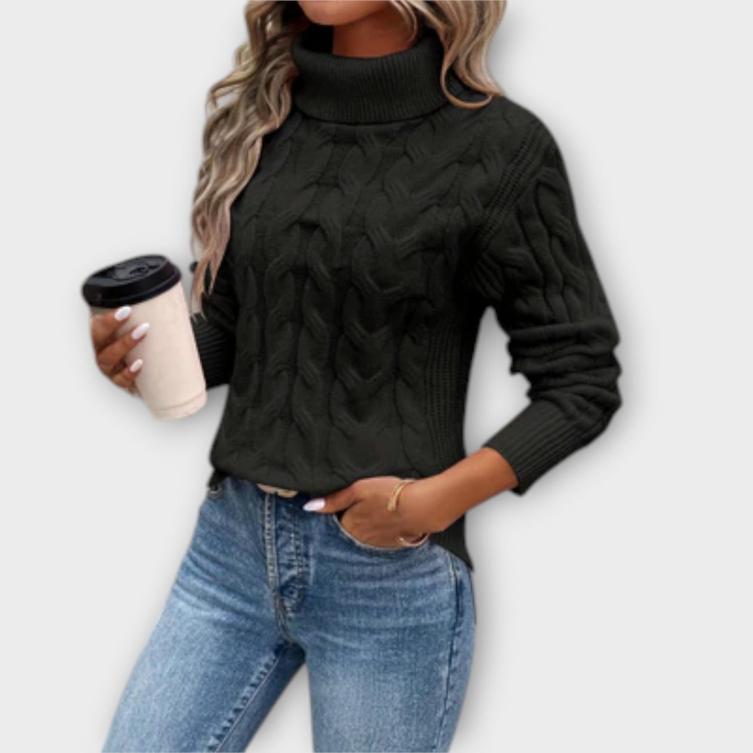 Amelia – Chic Knit Roll Neck Sweater - Ciara & Fiona