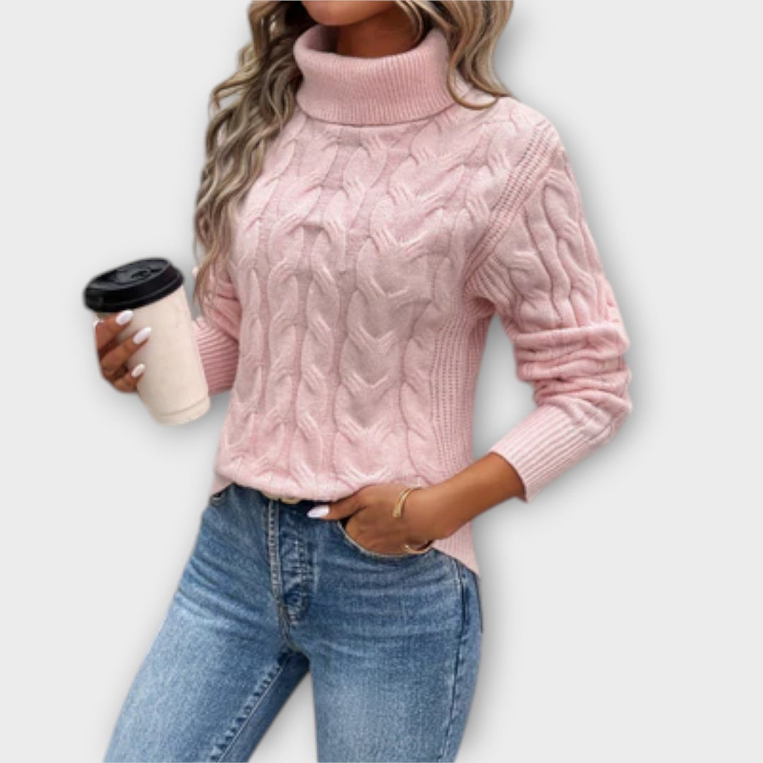 Amelia – Chic Knit Roll Neck Sweater - Ciara & Fiona