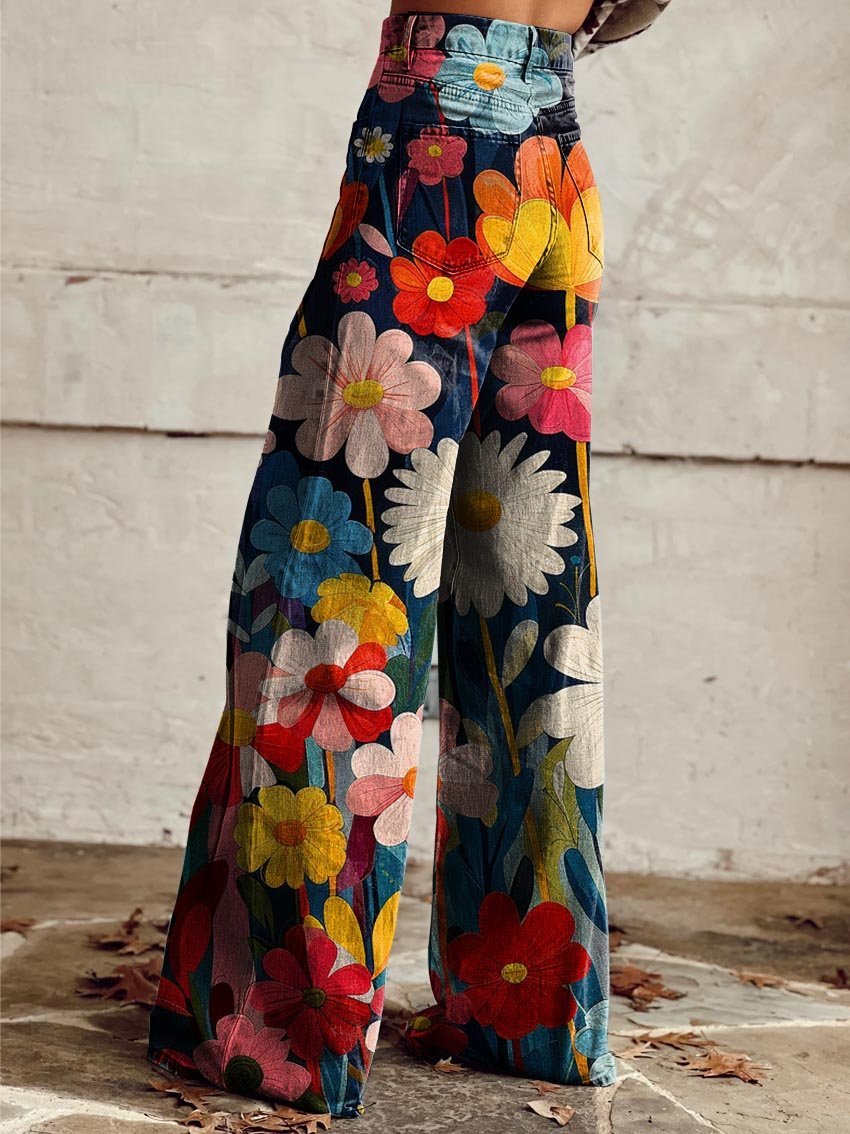 Anastasia | Wide - Leg Floral Pants - Ciara & Fiona