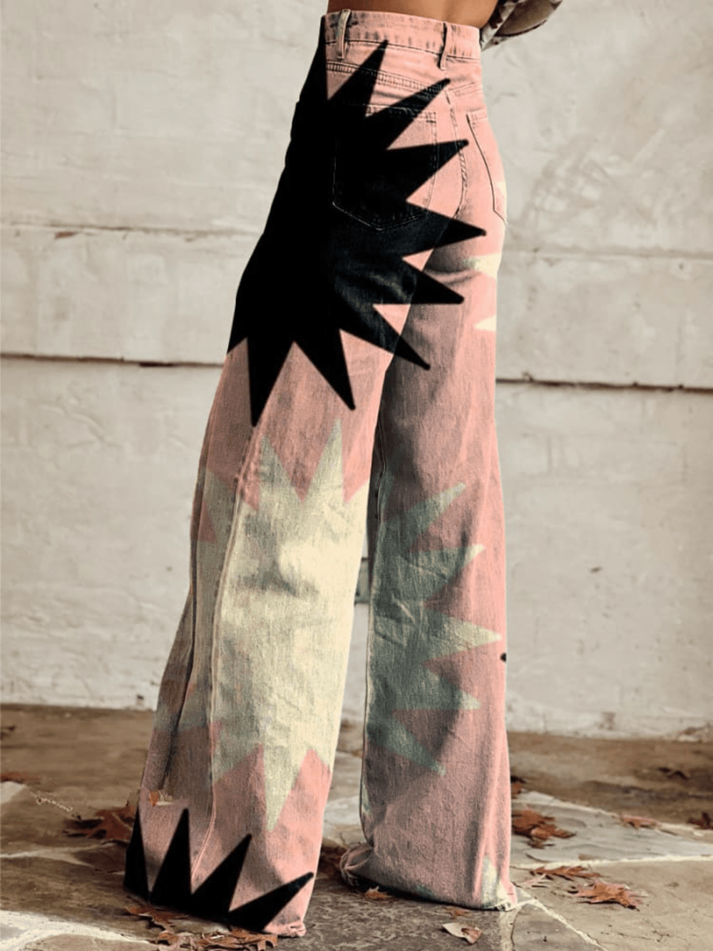 Angelina | Geometric Wide - Leg Pants - Ciara & Fiona