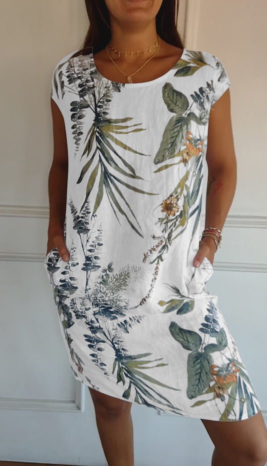 Anne | Comfy Round Neck Dress - Ciara & Fiona