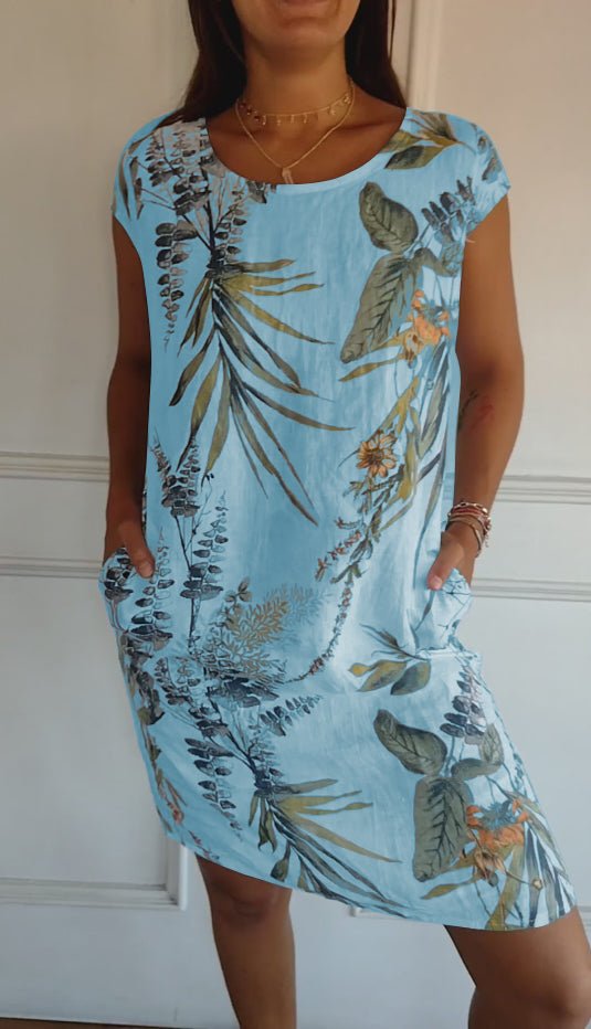 Anne | Comfy Round Neck Dress - Ciara & Fiona