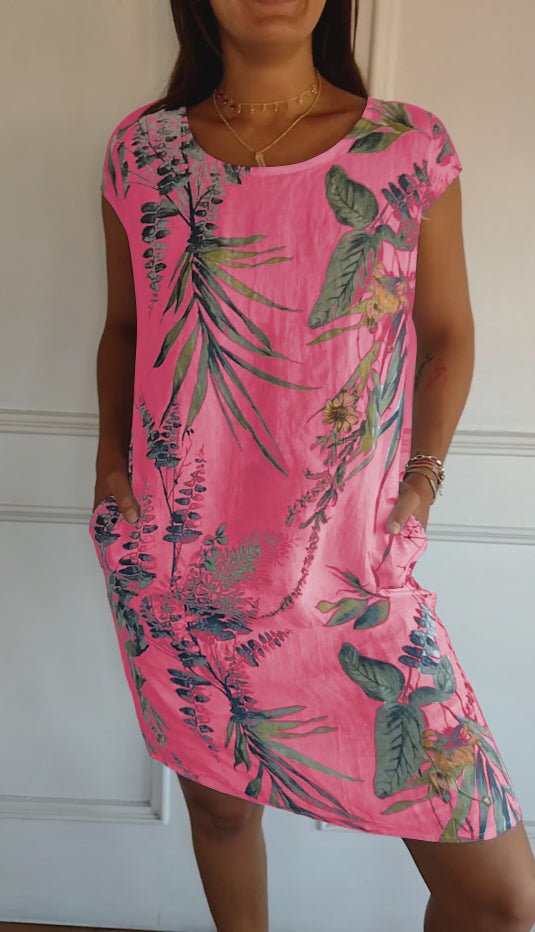 Anne | Comfy Round Neck Dress - Ciara & Fiona
