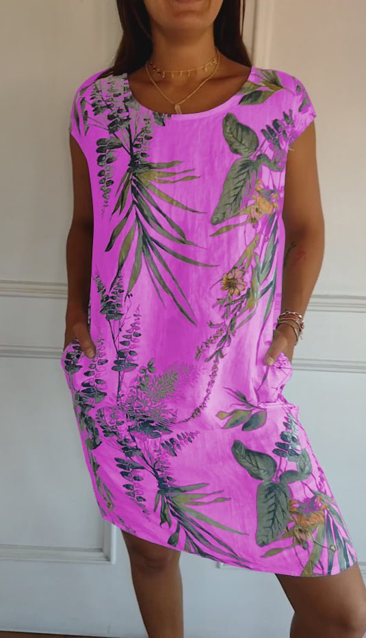 Anne | Comfy Round Neck Dress - Ciara & Fiona