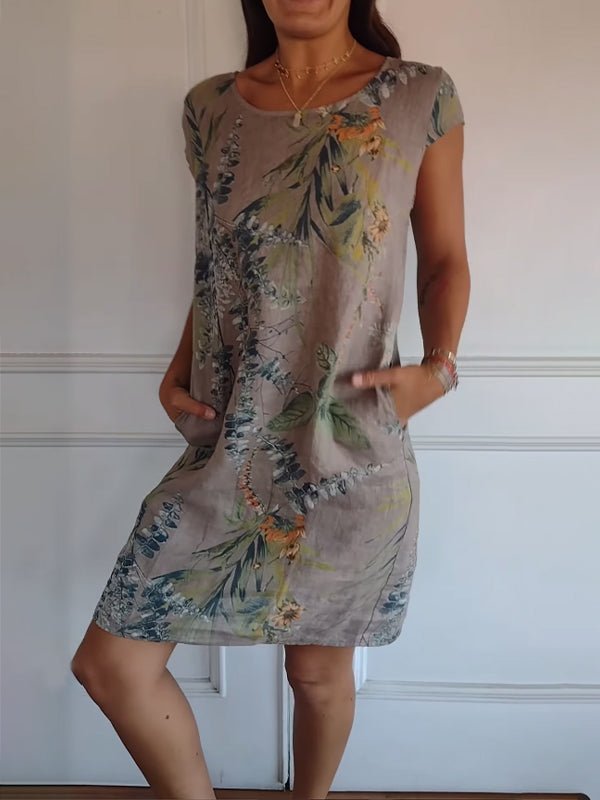 Anne | Comfy Round Neck Dress - Ciara & Fiona