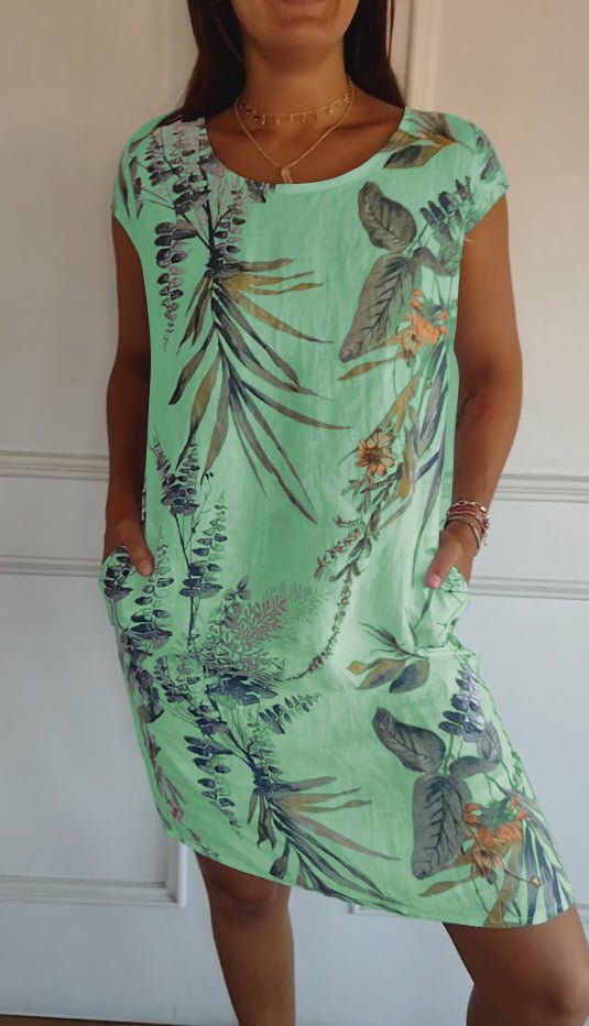 Anne | Comfy Round Neck Dress - Ciara & Fiona