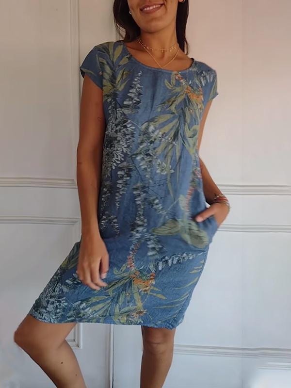 Anne | Comfy Round Neck Dress - Ciara & Fiona