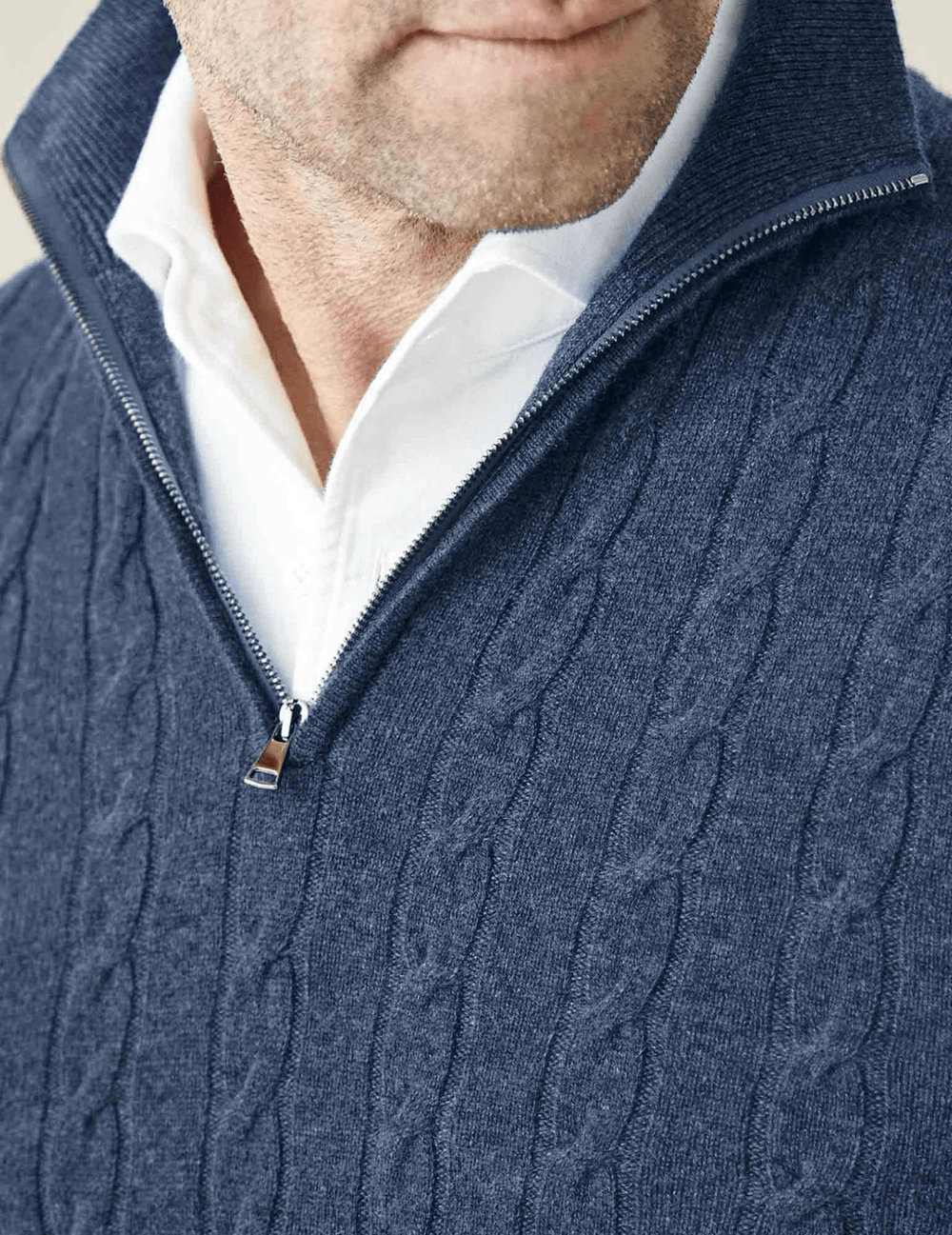 Aslan | Cable Knit Zipper Sweater - Ciara & Fiona
