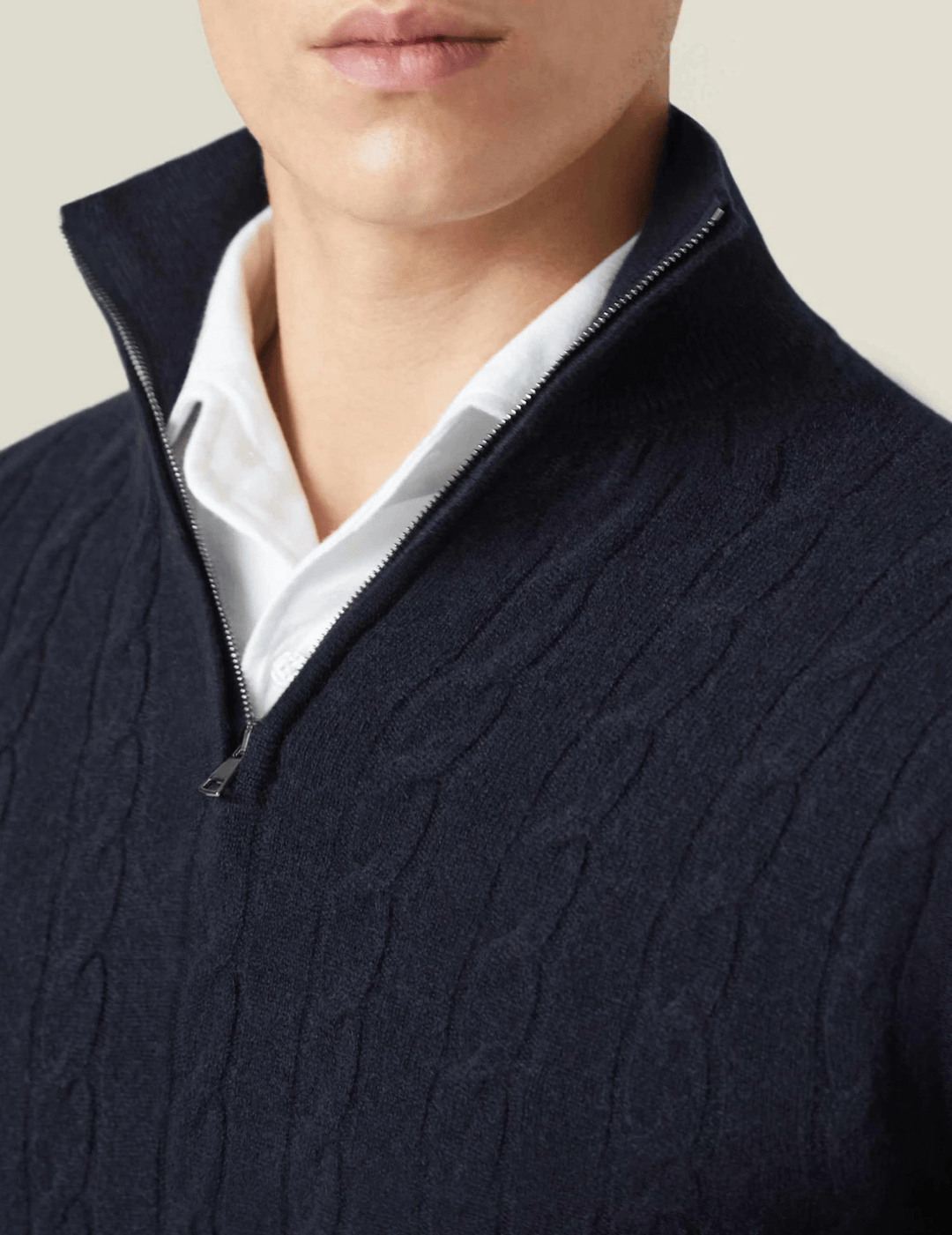 Aslan | Cable Knit Zipper Sweater - Ciara & Fiona