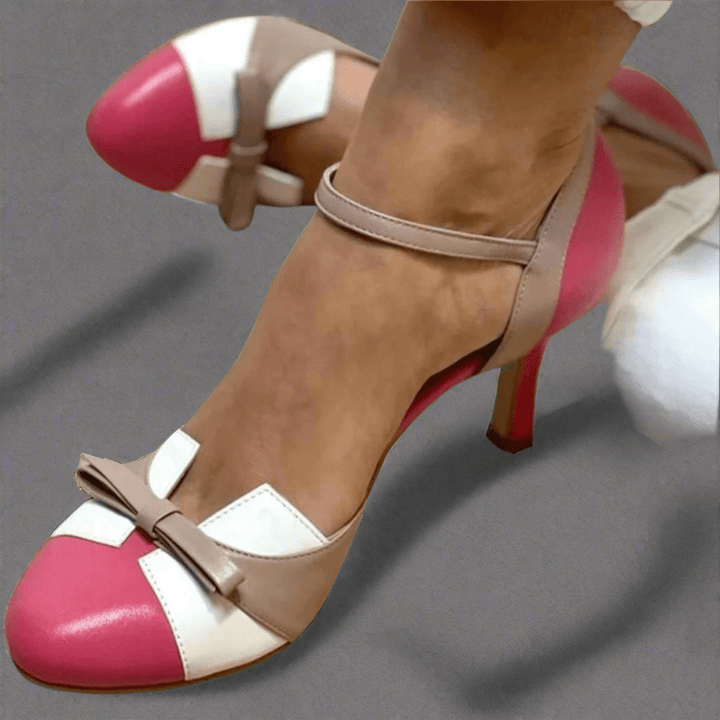 Bellarosa | Colourful sandals with bow and strap, round toe - Ciara & Fiona