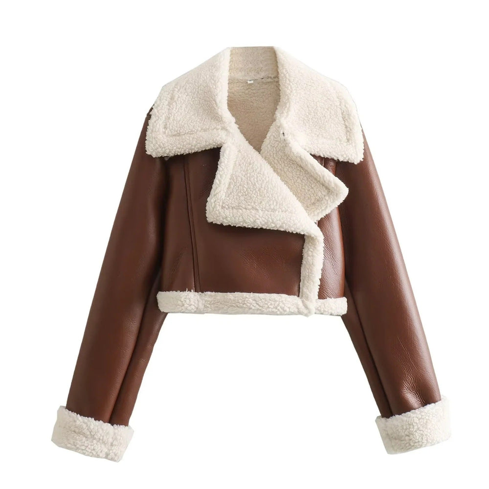 Bloom | Fur Fleece Double - sided Short Jacket - Ciara & Fiona