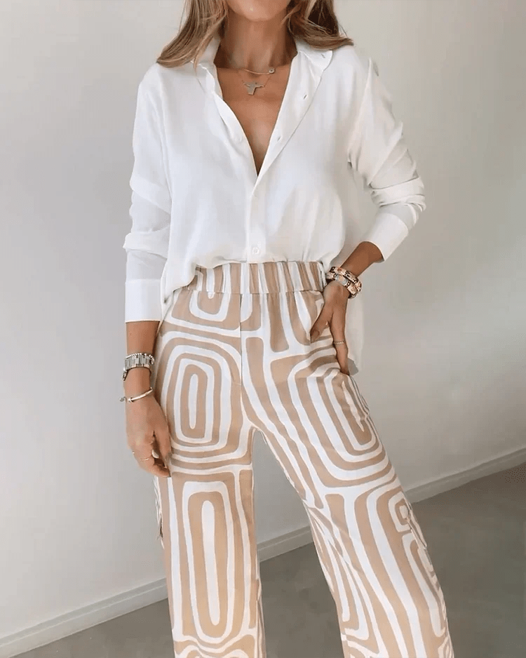 Braelyn | Geometric Palazzo Set - Ciara & Fiona
