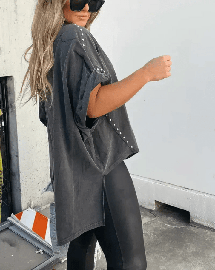 Briella | Studded Oversized Tee - Ciara & Fiona