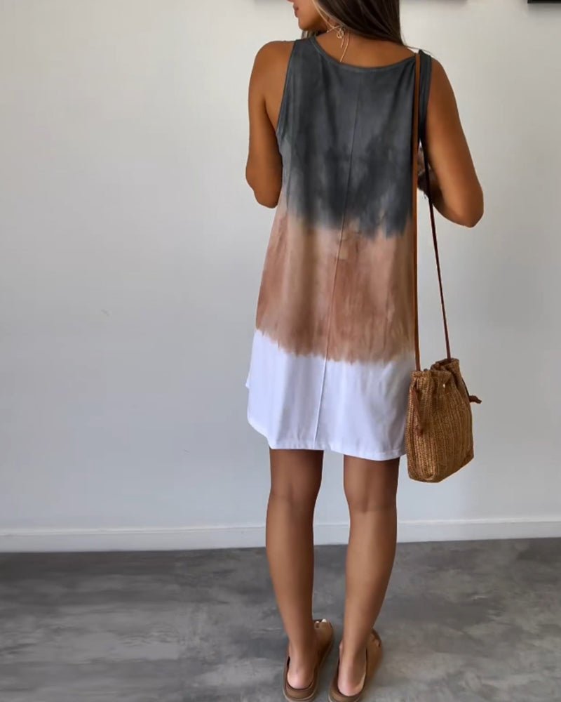 Calianna | Gradient Tie Dye Print Mini Dress - Ciara & Fiona