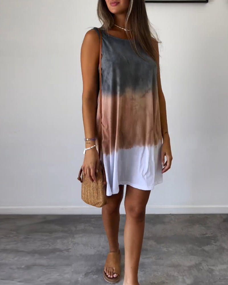 Calianna | Gradient Tie Dye Print Mini Dress - Ciara & Fiona