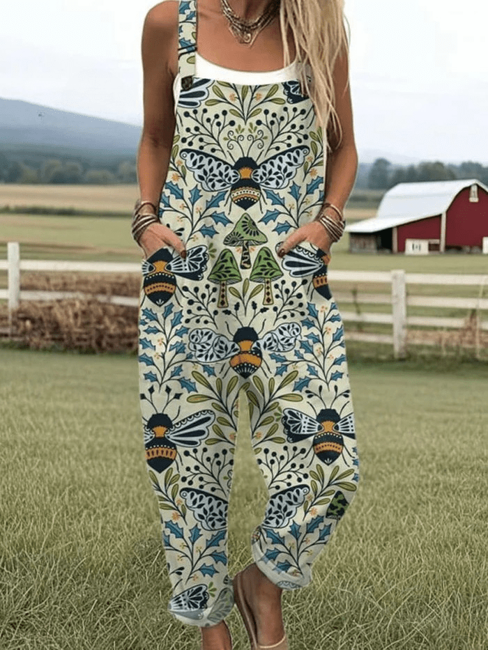 Camia | Summer Dungarees With Playful Print - Ciara & Fiona