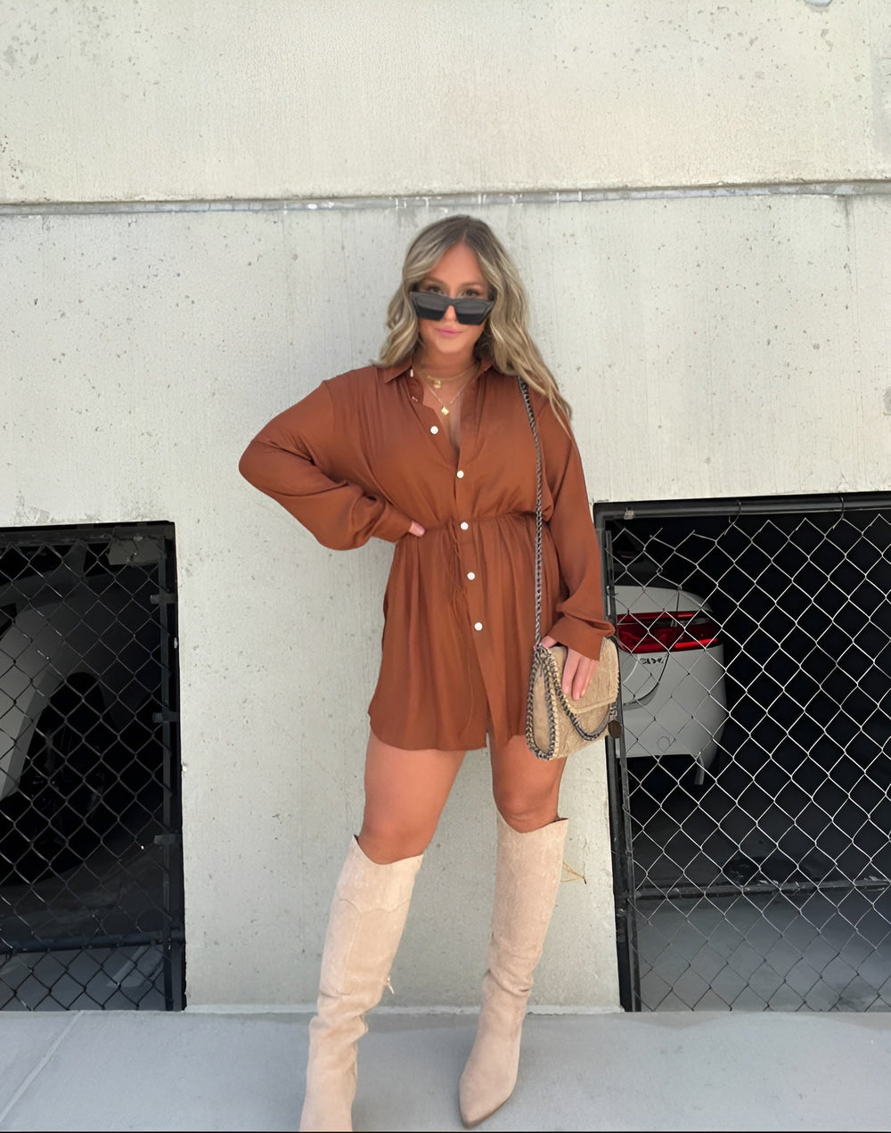 Chandria | Trendy Satin Romper Dress - Ciara & Fiona