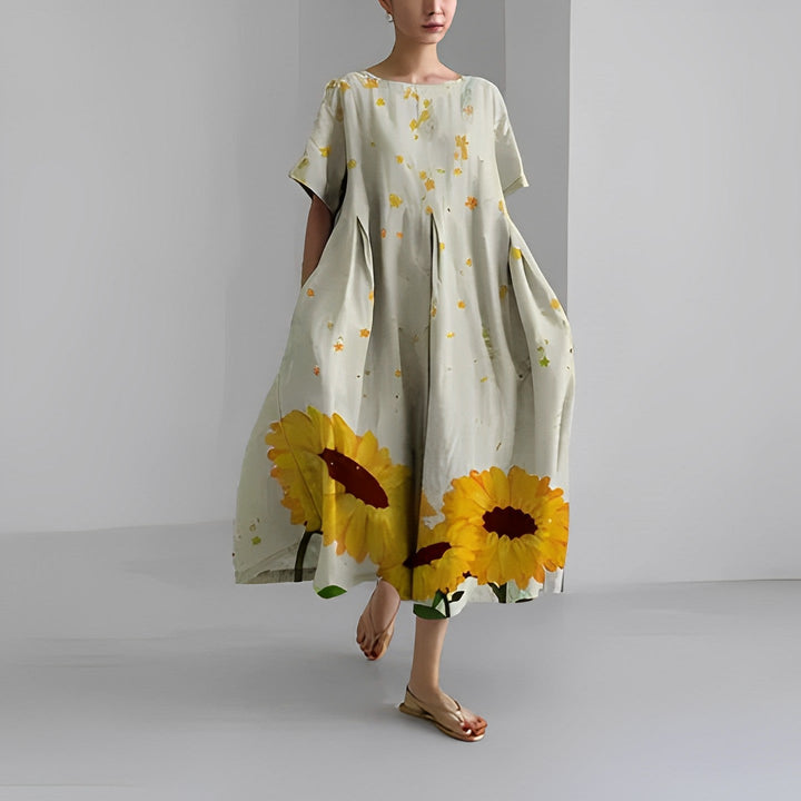 Chanelle | Elegant Printed Dress - Ciara & Fiona