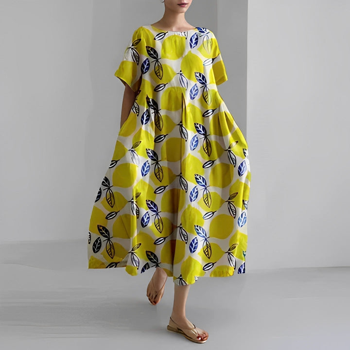Chanelle | Elegant Printed Dress - Ciara & Fiona