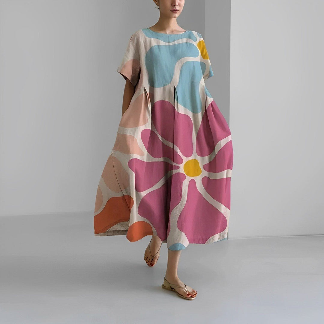 Chanelle | Elegant Printed Dress - Ciara & Fiona