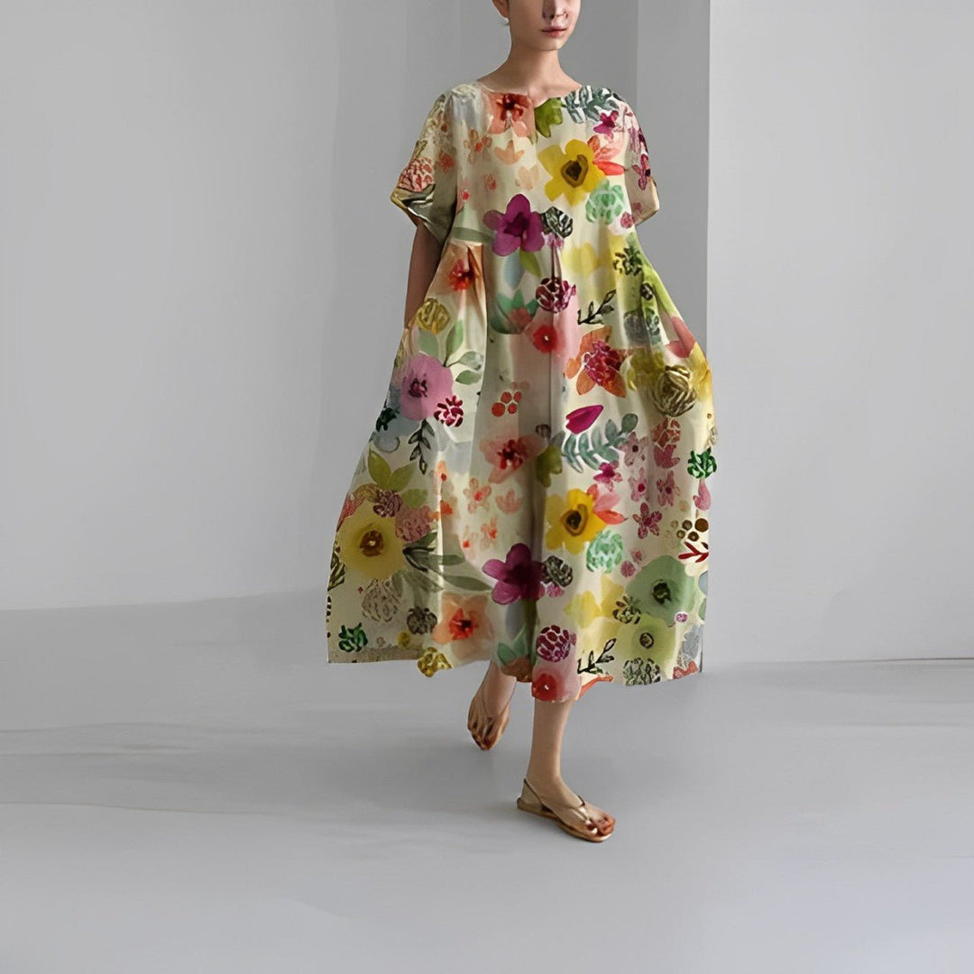 Chanelle | Elegant Printed Dress - Ciara & Fiona