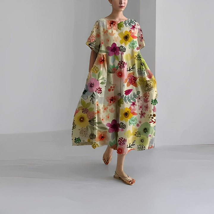 Chanelle | Elegant Printed Dress - Ciara & Fiona