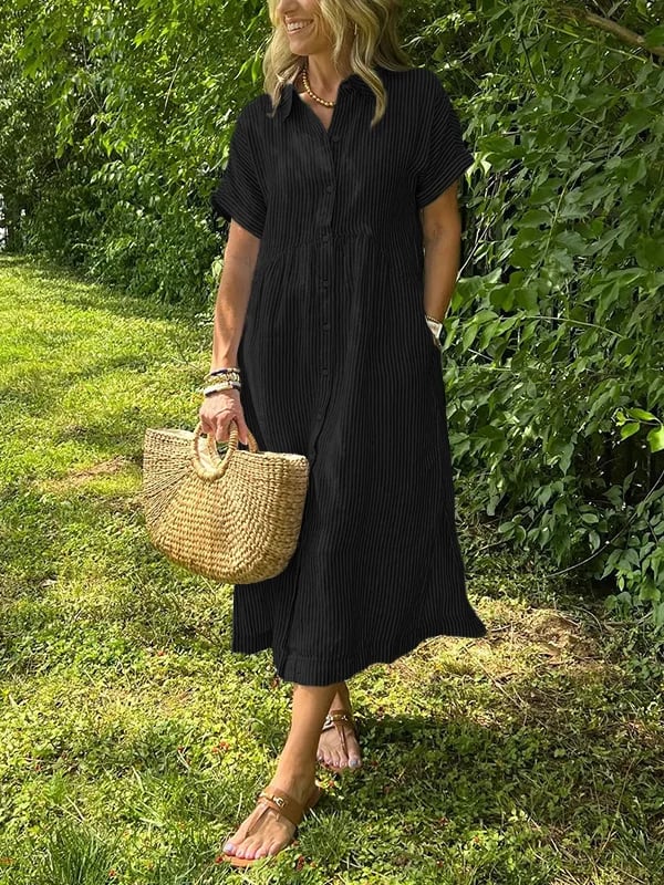 Charleigh | Elegant Striped Dress - Ciara & Fiona