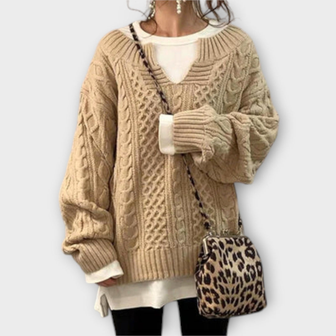 Chunky Cable Knit Oversized Sweater - Ciara & Fiona