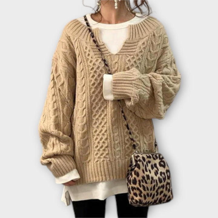 Chunky Cable Knit Oversized Sweater - Ciara & Fiona