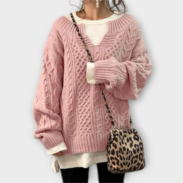 Chunky Cable Knit Oversized Sweater - Ciara & Fiona