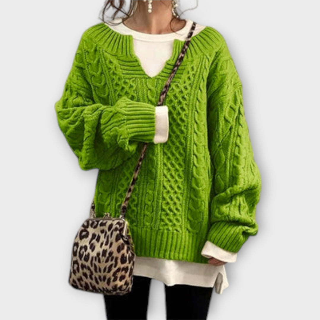 Chunky Cable Knit Oversized Sweater - Ciara & Fiona