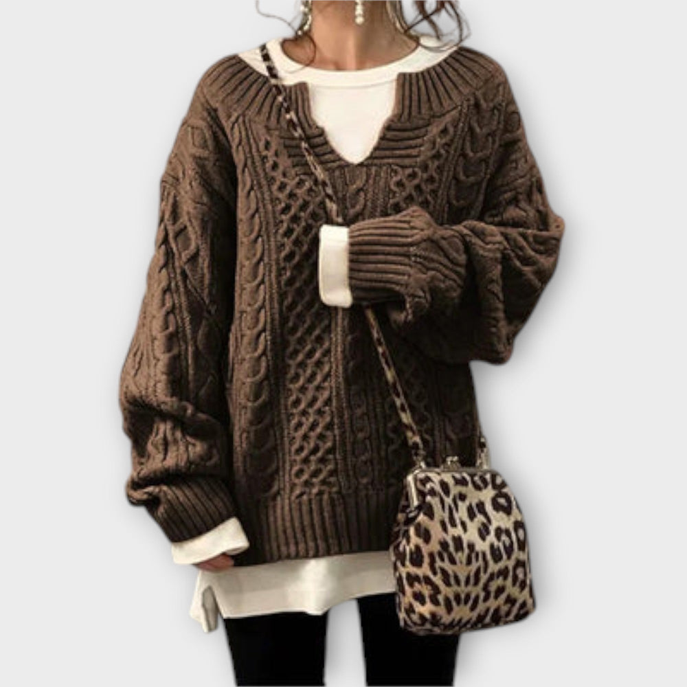 Chunky Cable Knit Oversized Sweater - Ciara & Fiona