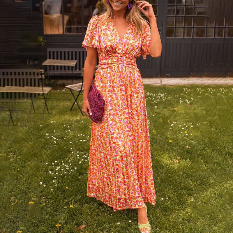 Cienna | Elegant V - Neck Dress - Ciara & Fiona