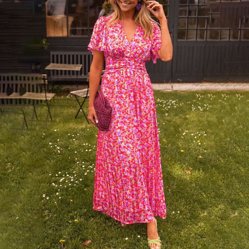Cienna | Elegant V - Neck Dress - Ciara & Fiona