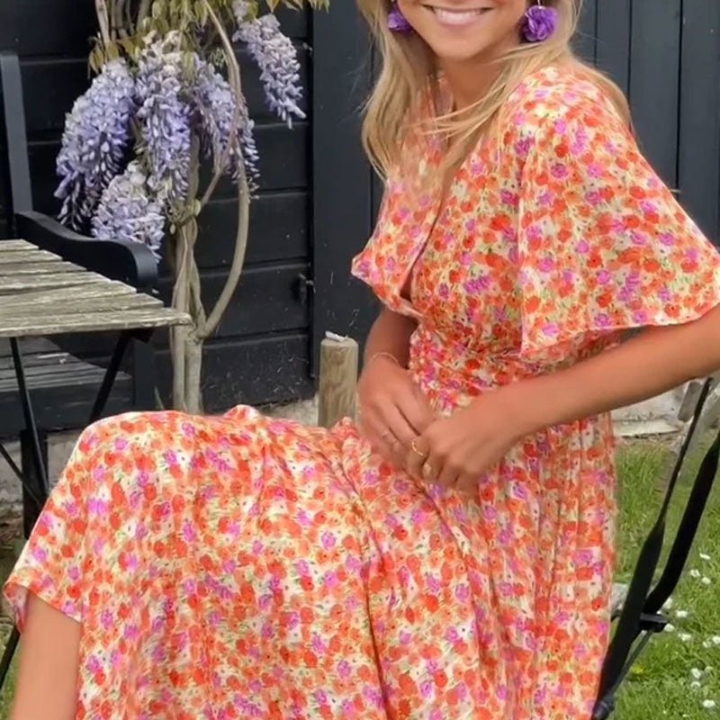 Cienna | Elegant V - Neck Dress - Ciara & Fiona