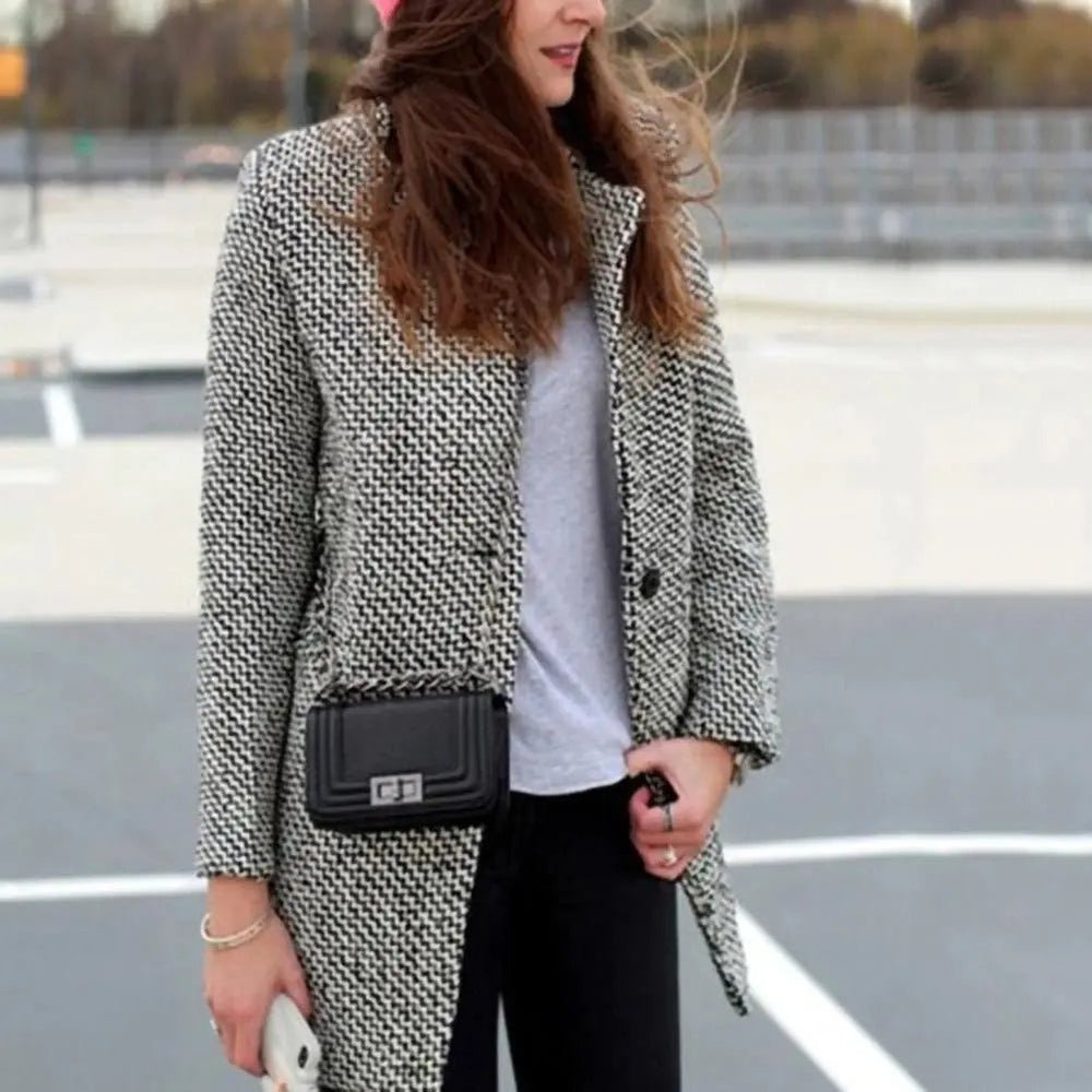 CLARA | Elegant Longline Coat for Chilly Days - Ciara & Fiona
