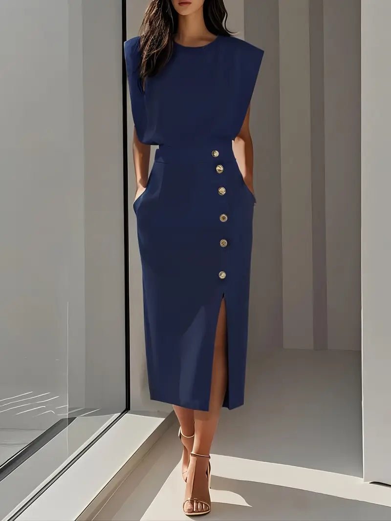 Dalia | Midi Dress with Side Slit - Ciara & Fiona