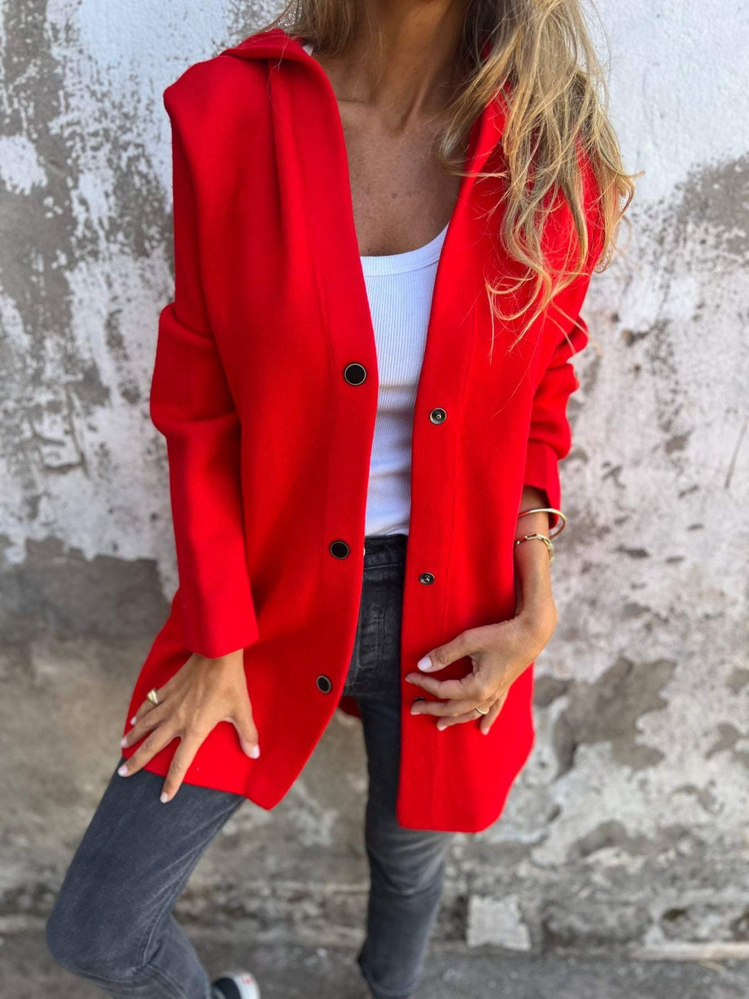 ELISA | Casual single - breasted blazer with hood - Ciara & Fiona