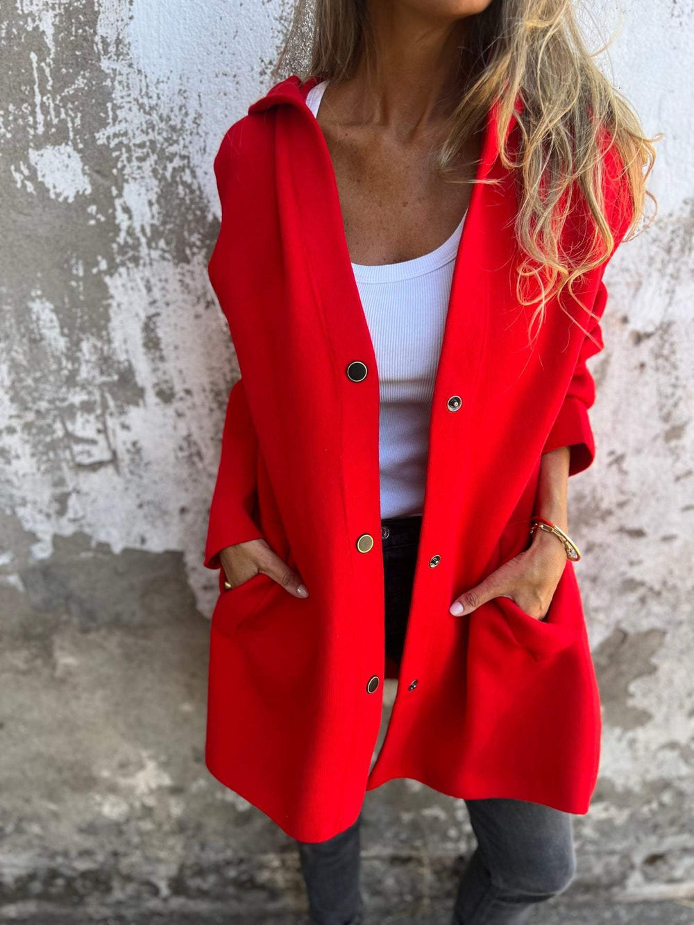 ELISA | Casual single - breasted blazer with hood - Ciara & Fiona