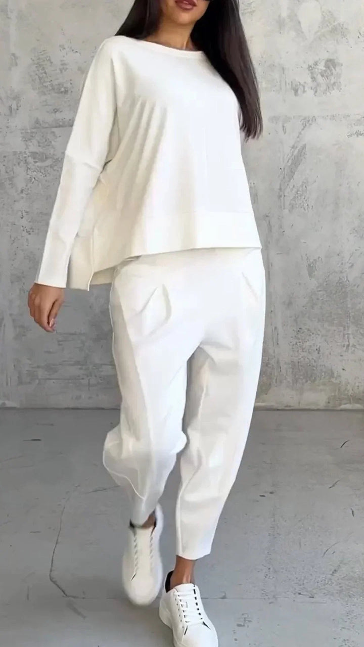 Elise | Casual round neck long sleeve two piece suit - Ciara & Fiona
