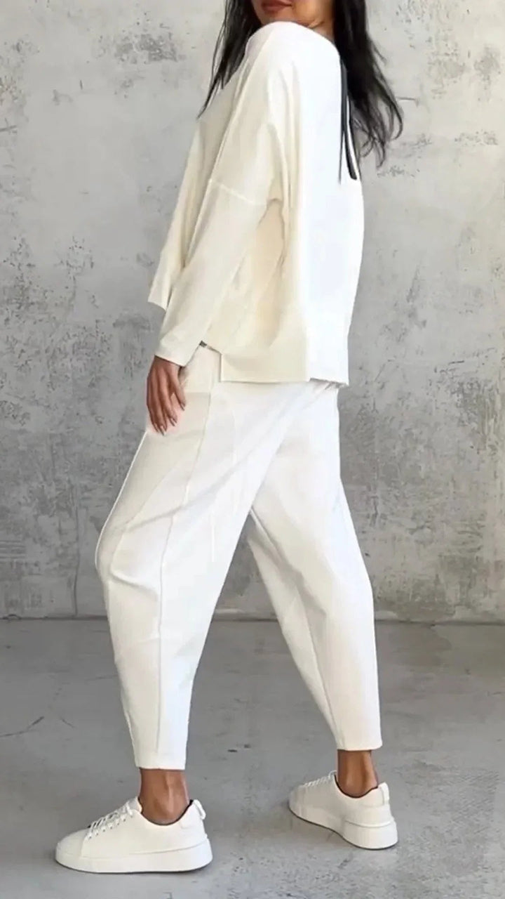 Elise | Casual round neck long sleeve two piece suit - Ciara & Fiona