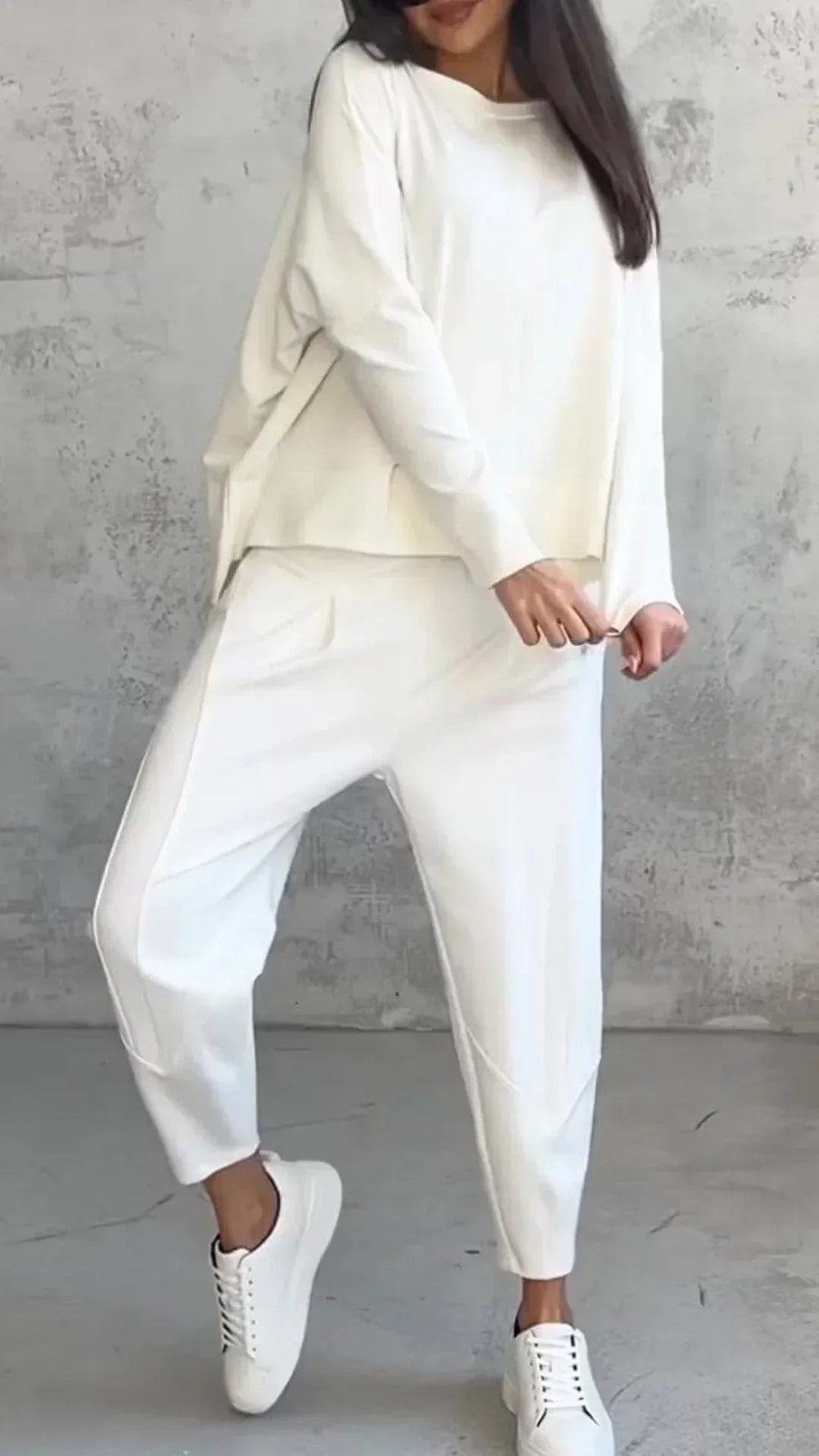 Elise | Casual round neck long sleeve two piece suit - Ciara & Fiona