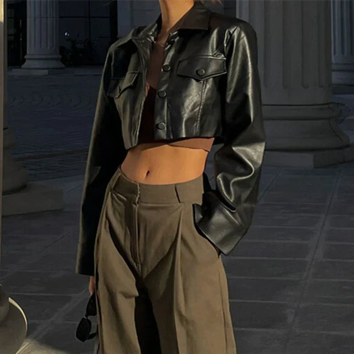 Élise™ | Elegant Faux Leather Jacket - Ciara & Fiona